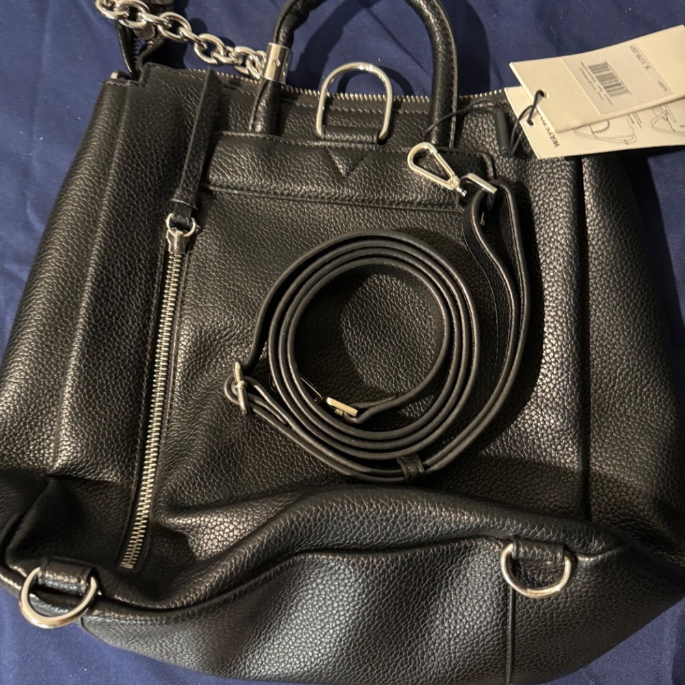 Calvin Klein Leather Chain Convertible Backpack Handbag NWT - Picture 3 of 7